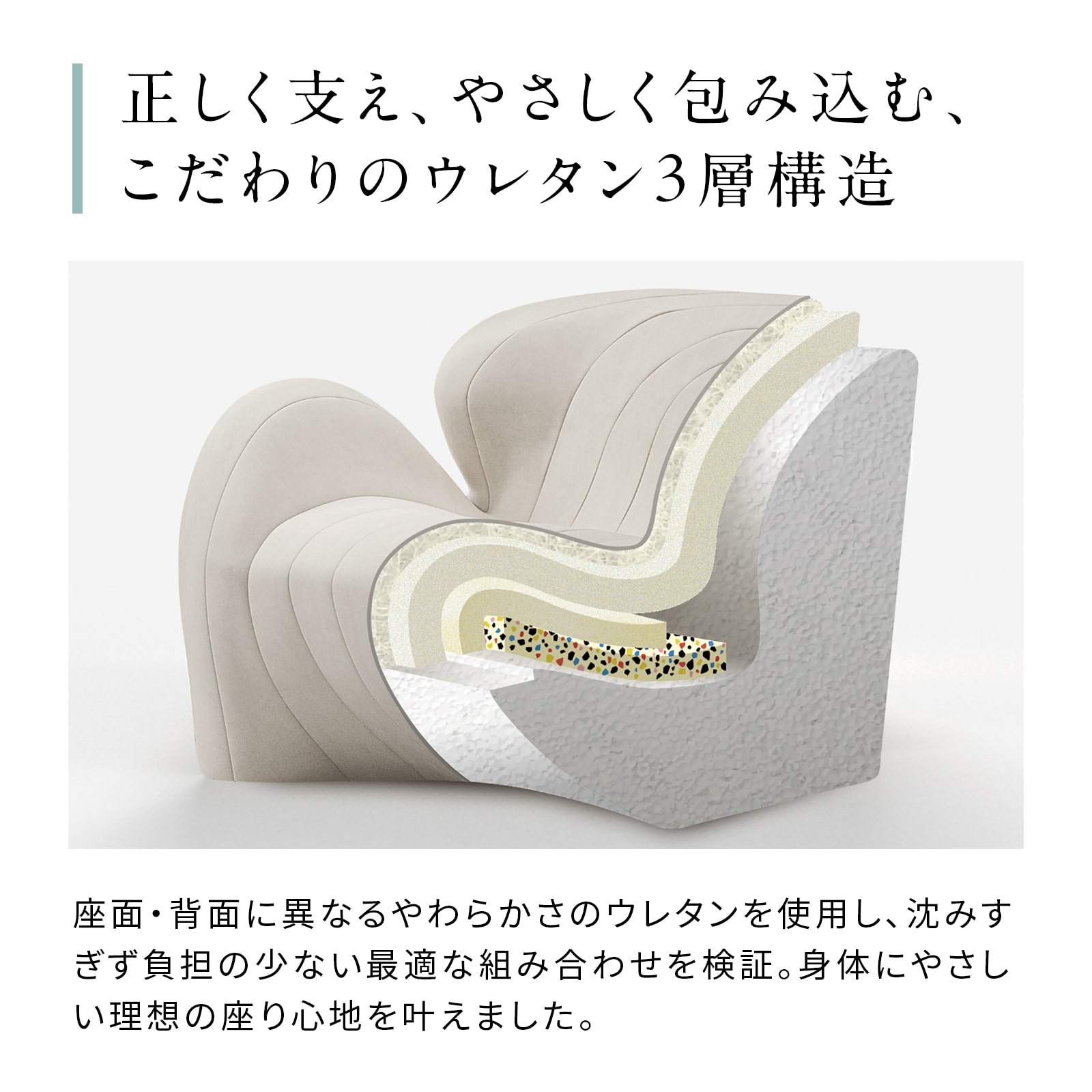 スタイル ソファ ダブルエル(3人掛け) アイボリー