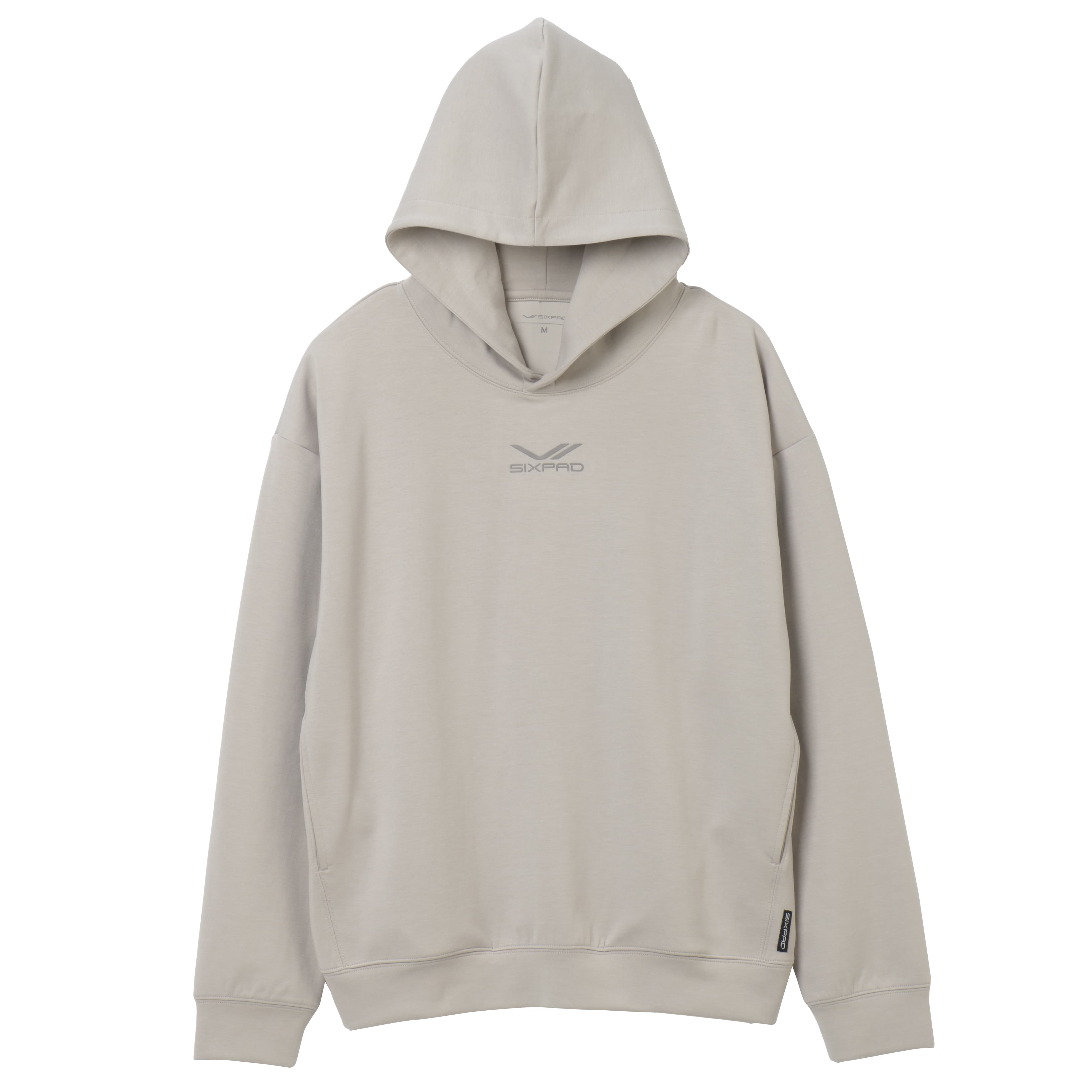 シックスパッド リカバリーウェア(パーカー&テーパードパンツ)上下セット ウォームグレー S & ギフト巾着バッグセット