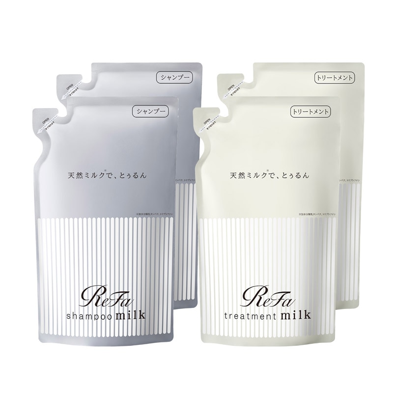 【定期購入】【10%OFF】リファミルクプロテインシャンプー 詰め替え 430mL 2個 & トリートメント 詰め替え 430g 2個 セット