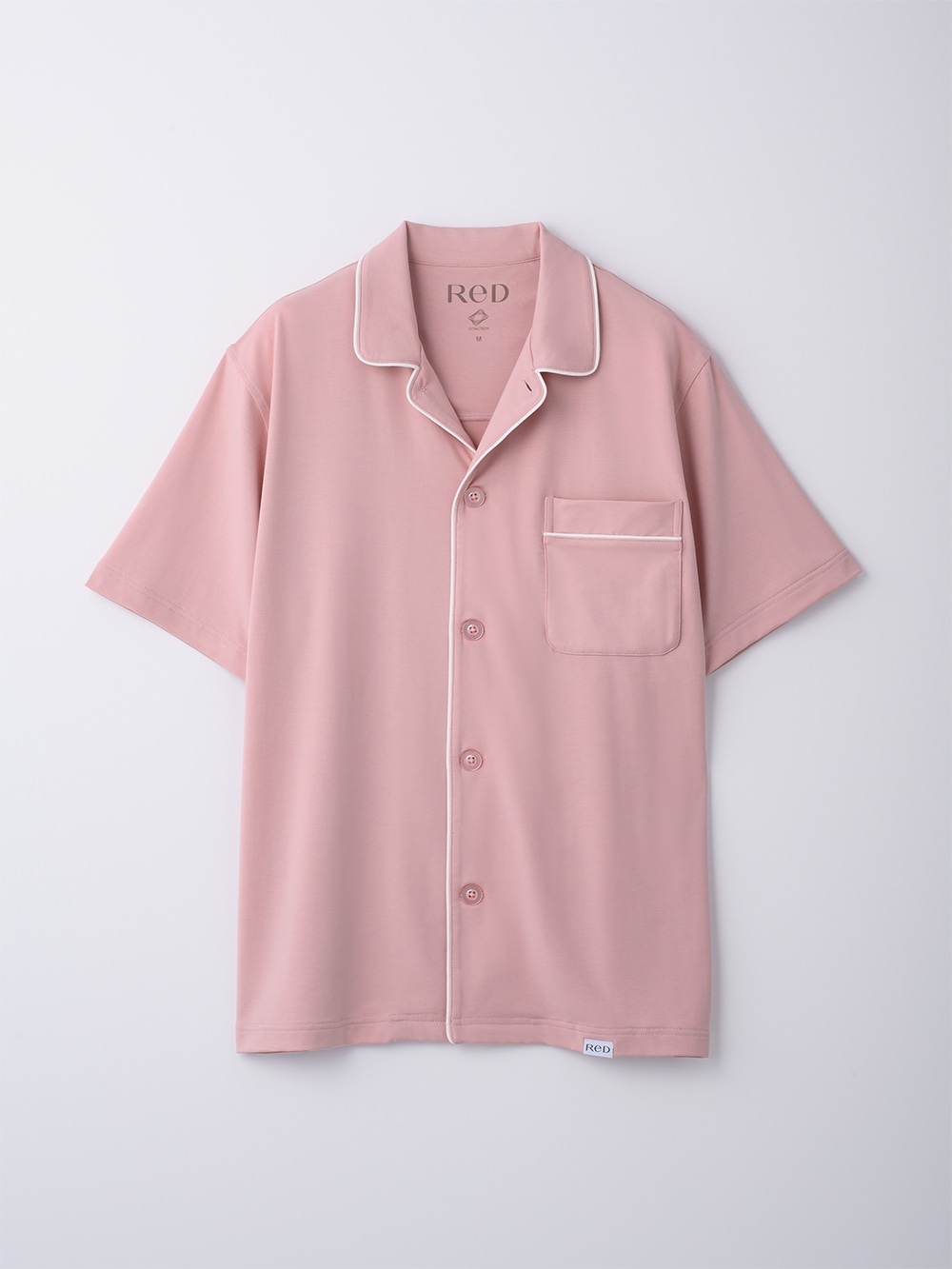 ReD ぐっすりパジャマ ベーシック 前開き半袖 ピンク L