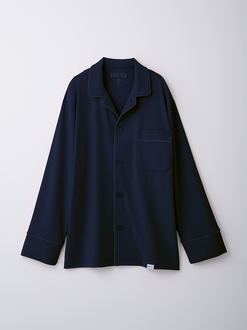 ReD ぐっすりパジャマ ベーシック 前開き長袖&ロングパンツ上下セット ネイビー L ネイビー L