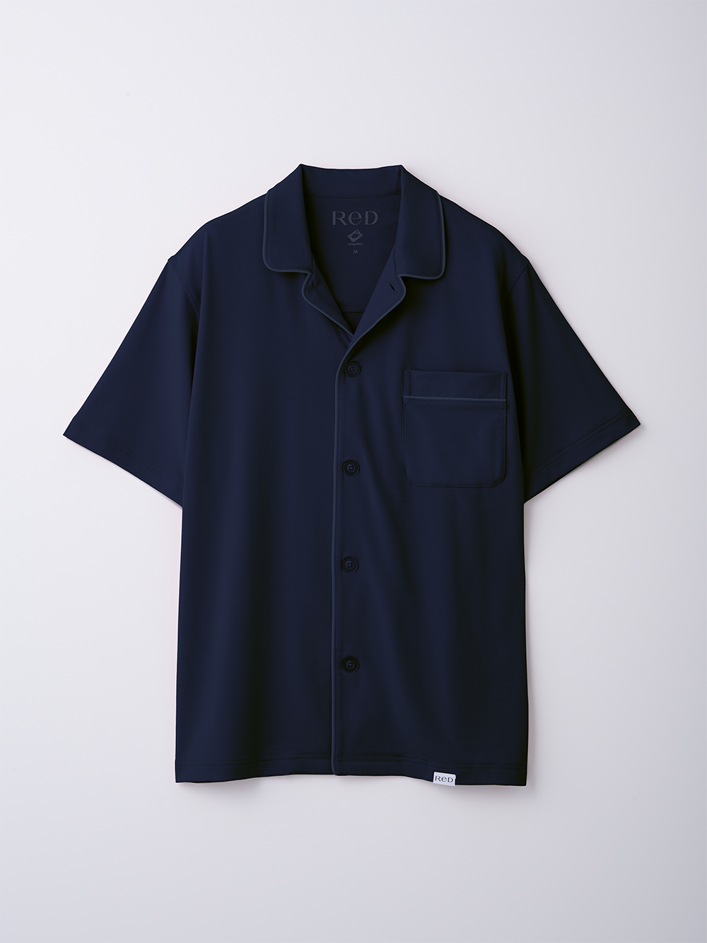 ReD ぐっすりパジャマ ベーシック 前開き半袖&ハーフパンツ上下セット ネイビー S ネイビー S