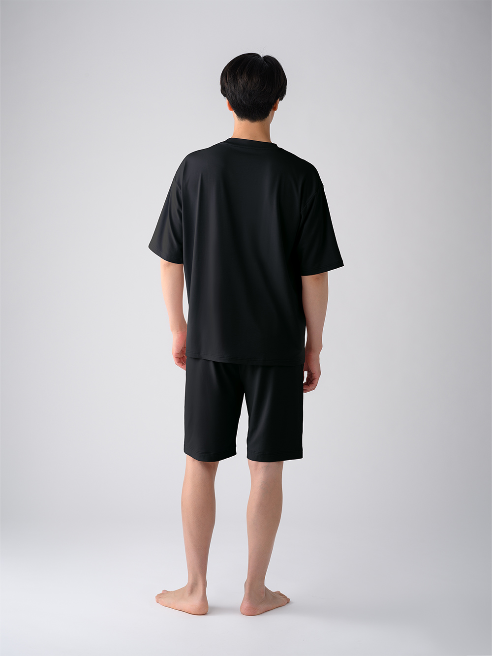 ReD ぐっすりパジャマ ベーシック プルオーバー半袖&ショートパンツ上下セット ブラック M ブラック M
