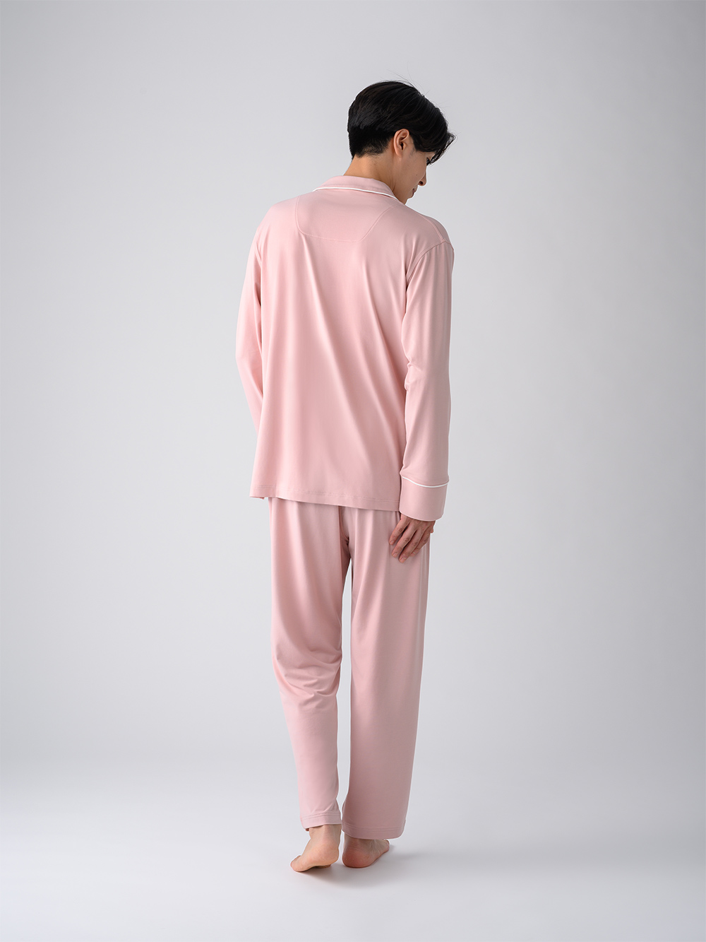 ReD ぐっすりパジャマ ベーシック 前開き長袖&ロングパンツ上下セット ピンク LL ピンク LL