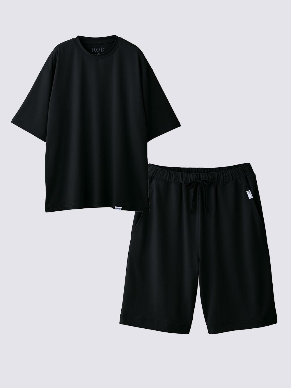 ReD ぐっすりパジャマ ベーシック プルオーバー半袖＆ショートパンツ上下セット ブラック 3L