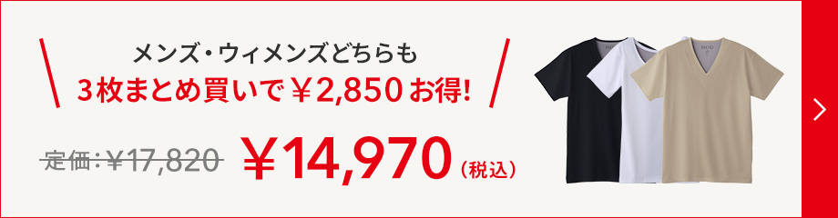 3枚まとめ買いで￥2,850お得